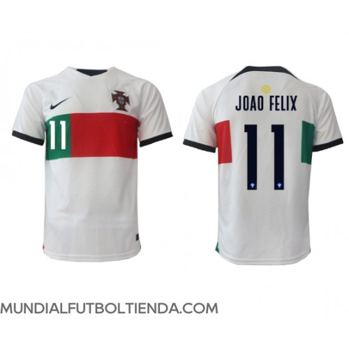 Camiseta Portugal Joao Felix #11 Segunda Equipación Replica Mundial 2022 mangas cortas